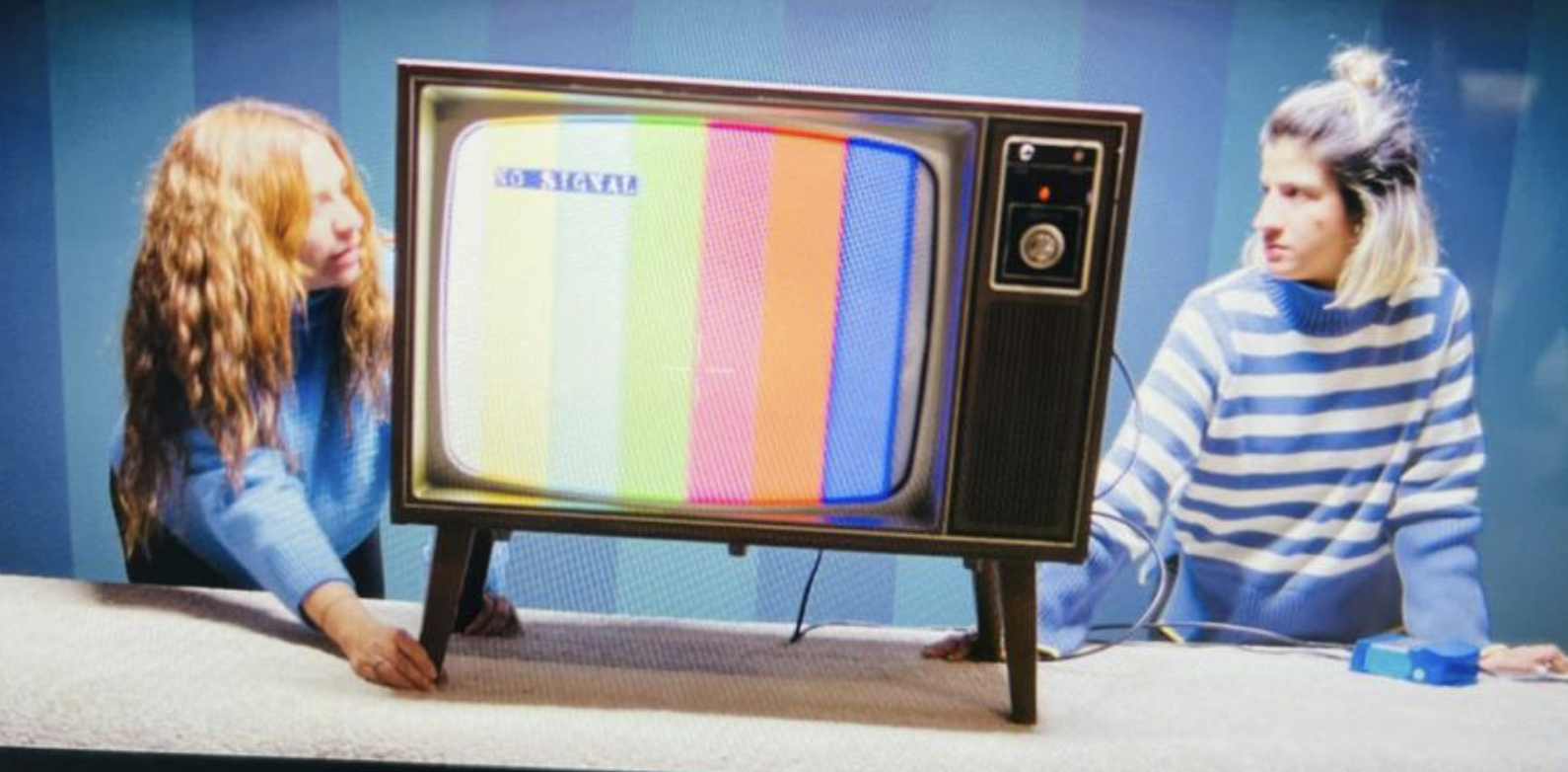 Studio set with vintage television